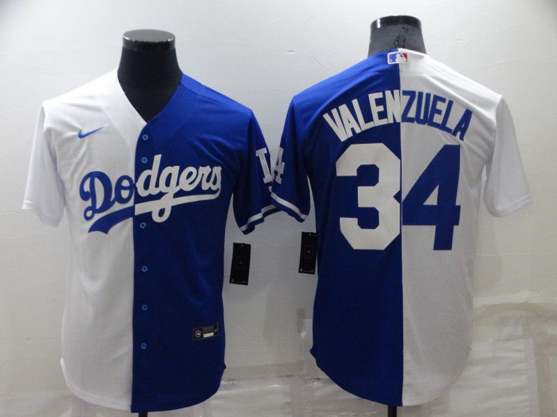 Men Los Angeles Dodgers 34 Valenzuela white blue Game Nike 2022 MLB Jerseys